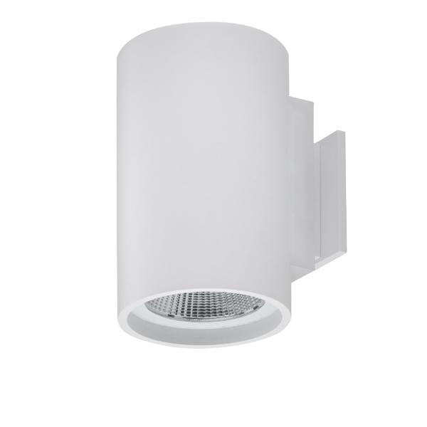 Brumberg LED wall light TUBIC, textured white, round - 10042173