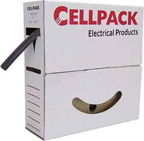 Cellpack Schrumpfschlauch in Abrollbox 4m SB/24-8/schwarz/4m