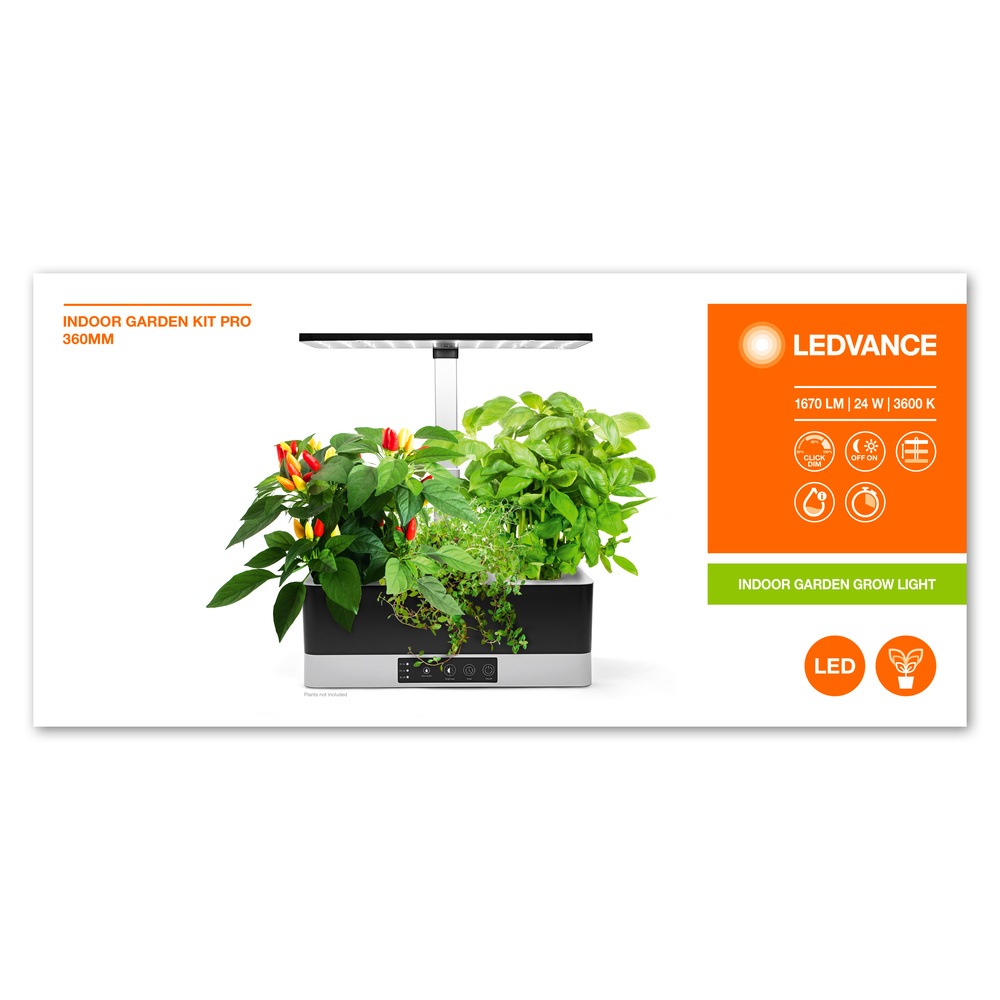 Ledvance LED plant light with comprehensive functions Indoor Garden KIT Pro 360 BK Kit Pro – 4058075576179