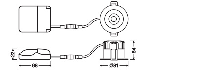 Ledvance LED-Einbaustrahler SPOT DARKLIGHT 8W 927 PS DIM IP44 BK - 4099854000164