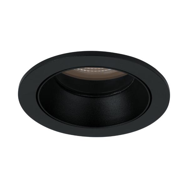Brumberg recessed LED downlight, IP44, textured black, round - 12035183
