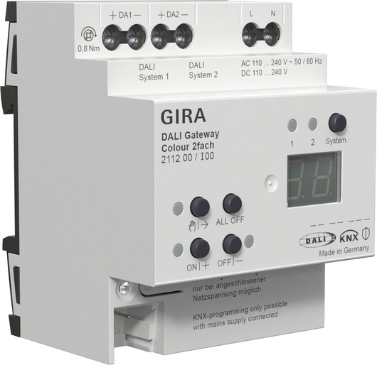 Gira DALI Gateway Colour 2f REG KNX Secure 211200