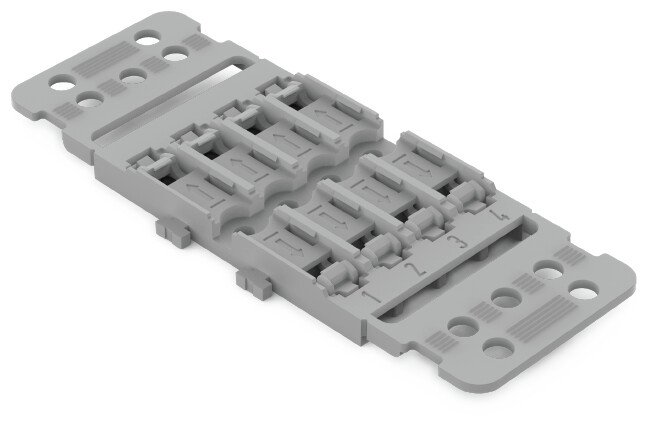 WAGO Mounting carrier with strain relief 4-way gray