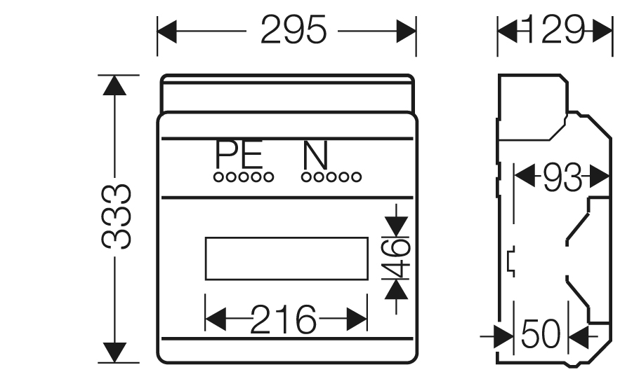 Hensel KV-Automatengehäuse 12TE (12x18mm) IP65 KV PC 9112 - 61001104