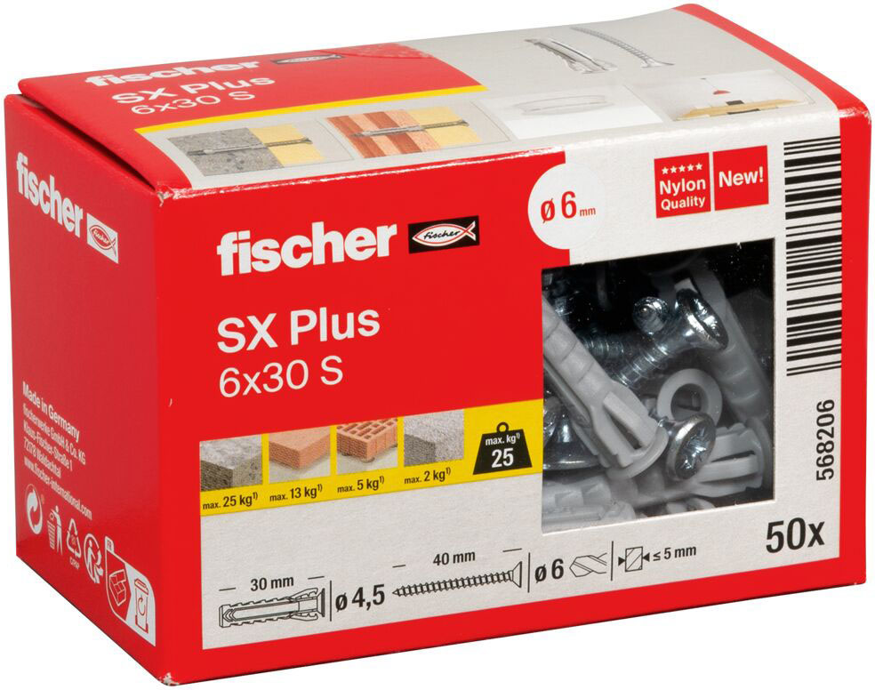 Fischer Deutschl. Dübel SX Plus 6x30 S - 568206