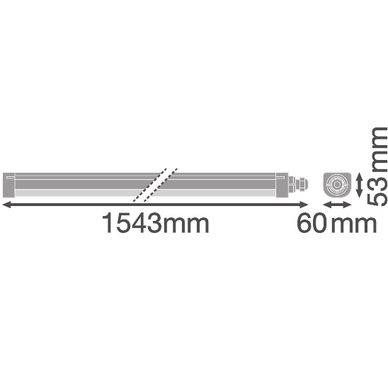 Ledvance LED-Feuchtraumleuchte DAMP PROOF COMPACT GEN 2 1500 V 50W 840 IP66 PS