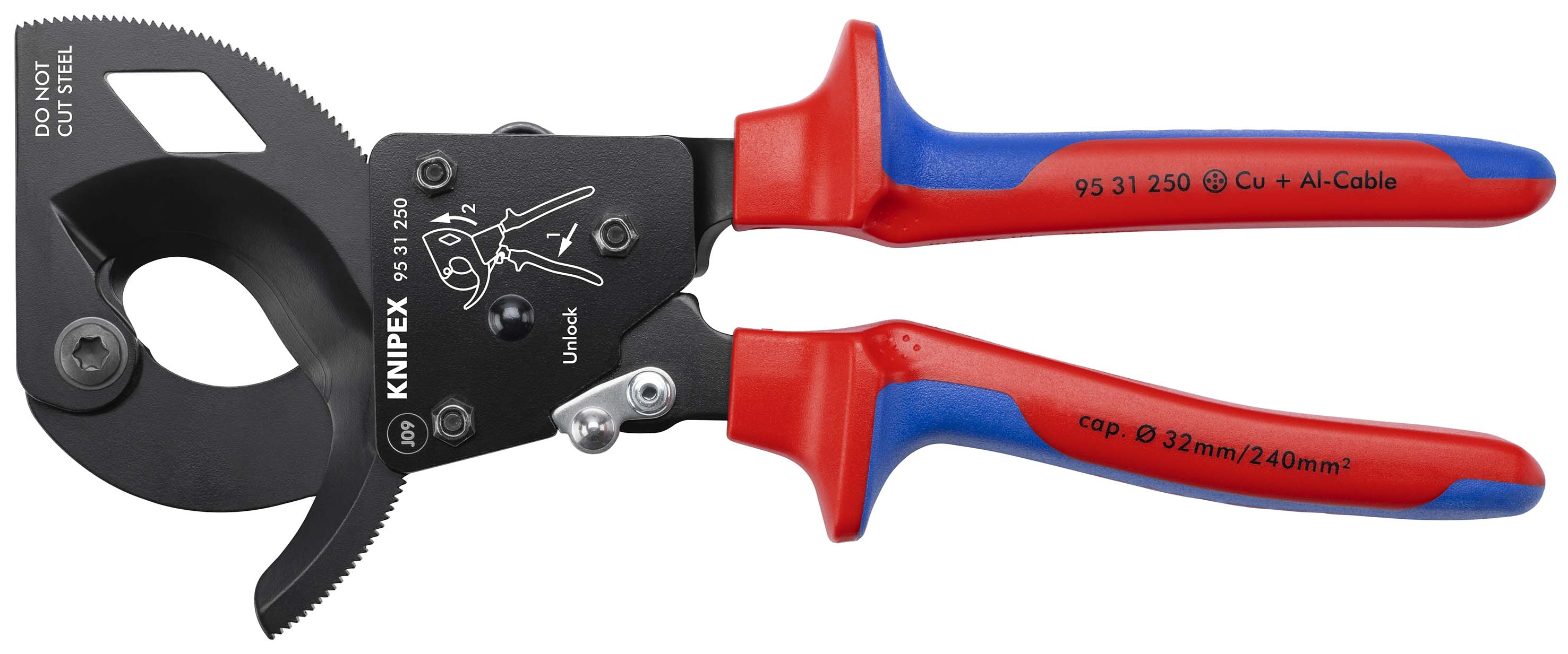 Knipex-Werk Kabelschneider Ratschenprinz. 250mm 95 31 250