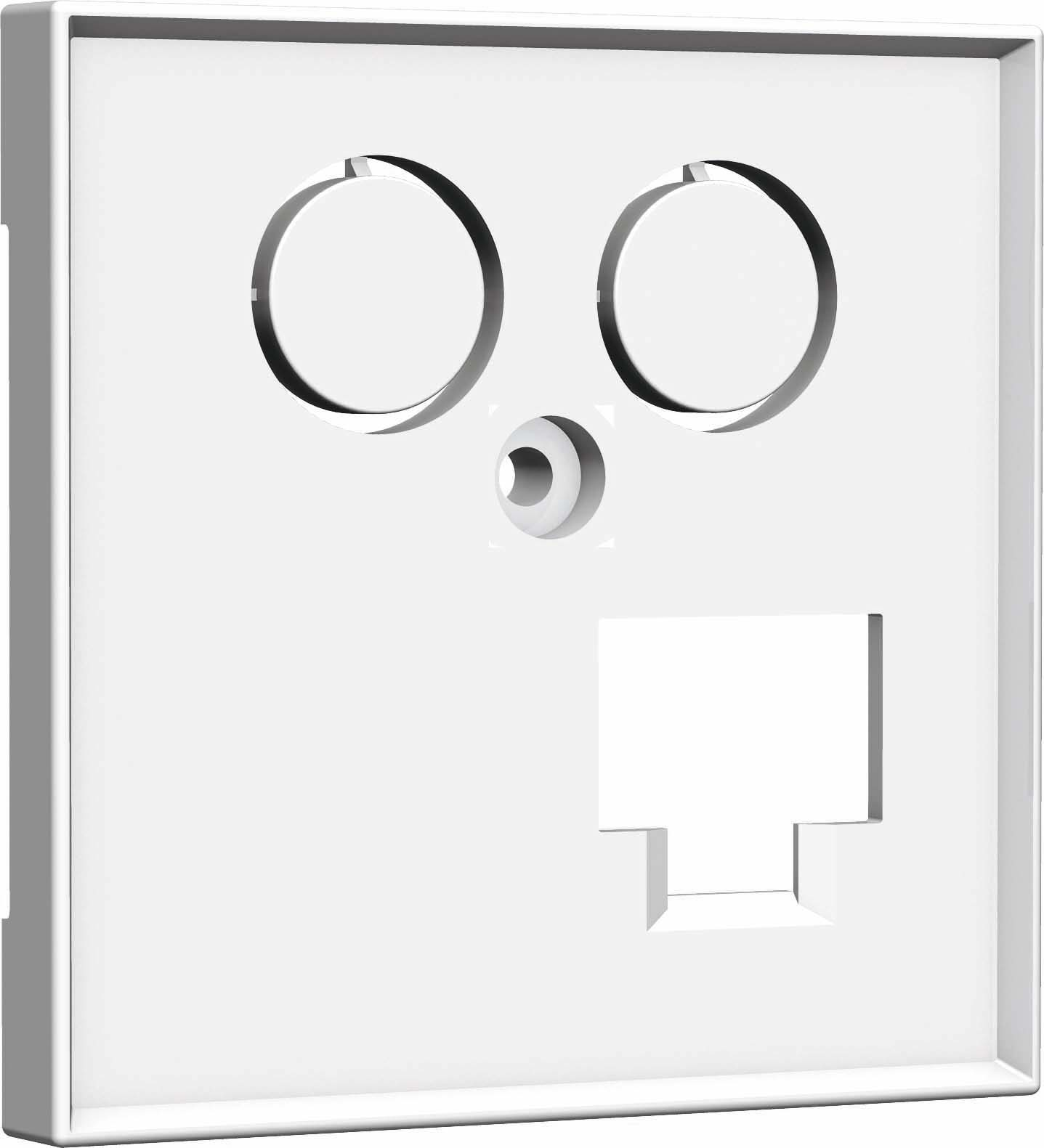 Homeway Zentralplatte one. TV+LAN 55x55mm rw HW-Z0LRWG55V1