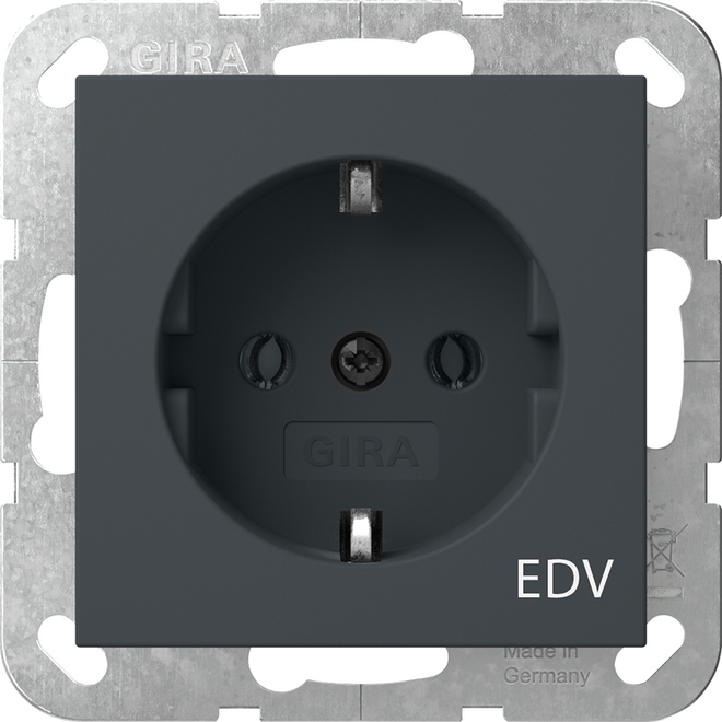 Gira Steckdose Aufdruck EDV Anthrazit 445828 Gira Steckdose Aufdruck EDV Anthrazit 445828
