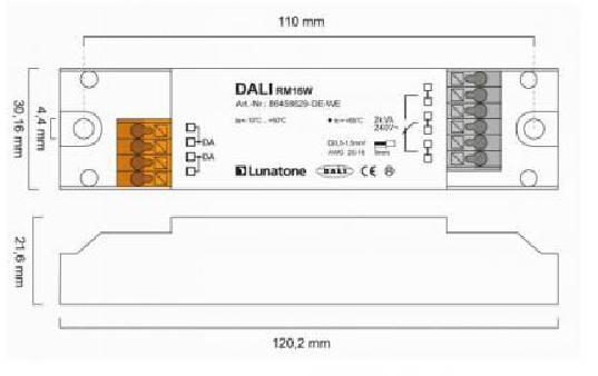 Lunatone Schaltaktormodul DALI RM16 HS WE Deckeneinwurf