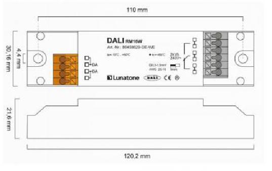 Lunatone Switch Actuator Module DALI RM16 HS WE Ceiling insert - 86458629-DE-WE