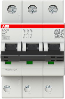 ABB Stotz S&J Sicherungsautomat Flexline 6kA, 25A,3P SX203-C25