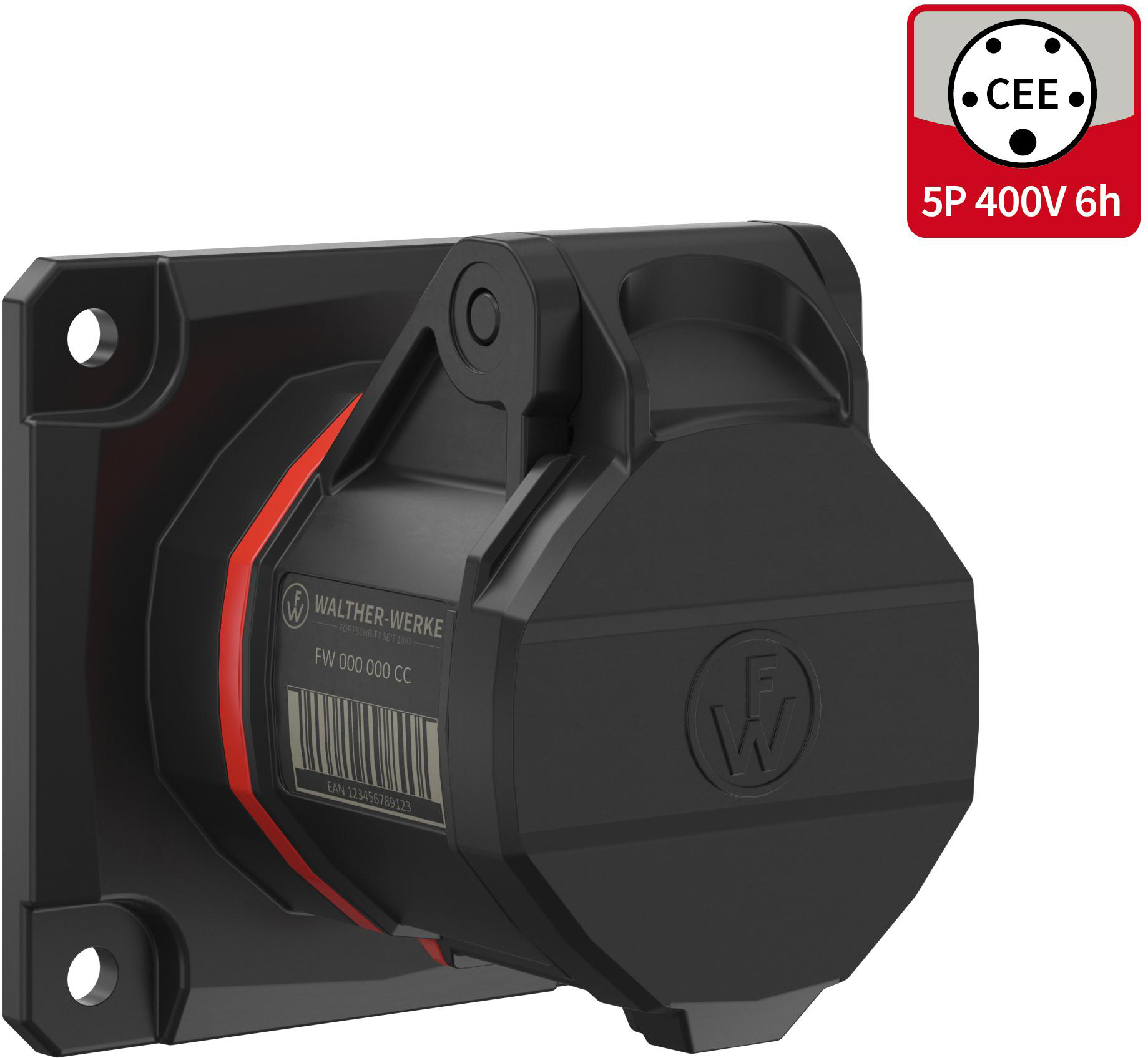 Walther Werke CEE NEO Anbaudose gerade 16A 5P 6h IP54 FW410506CC
