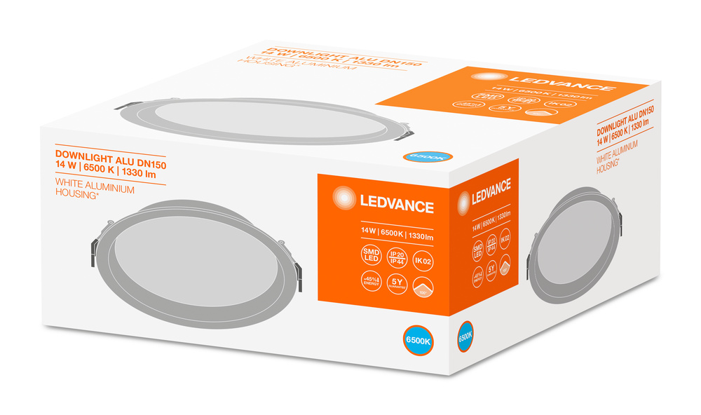 Ledvance LED-Downlight DOWNLIGHT ALU 150 14W 6500 K IP44/IP20 WT