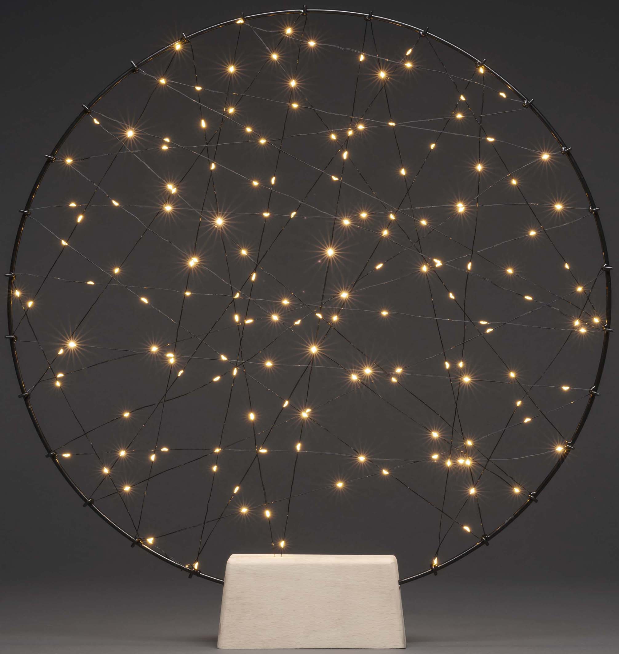 Gnosjö Konstsmide WB LED Metallsilhouetten Ring mit Holz-Fuß sw 1782-787