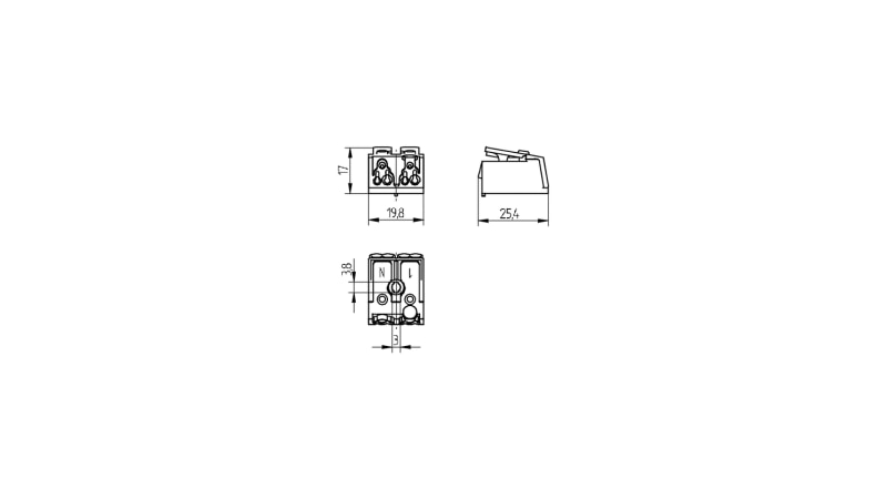 BJB 2-pole pushwire terminal blocks 46.412.1210.50