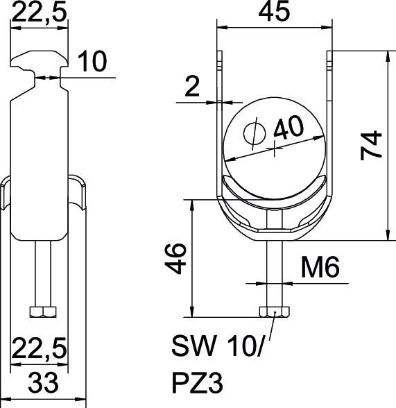 OBO Bettermann Vertr Bügelschelle 34-40mm BS-H1-M-40 FT - 1186036