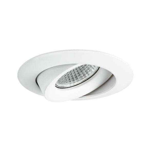 Brumberg recessed LED spotlight, textured white, round - 12383173