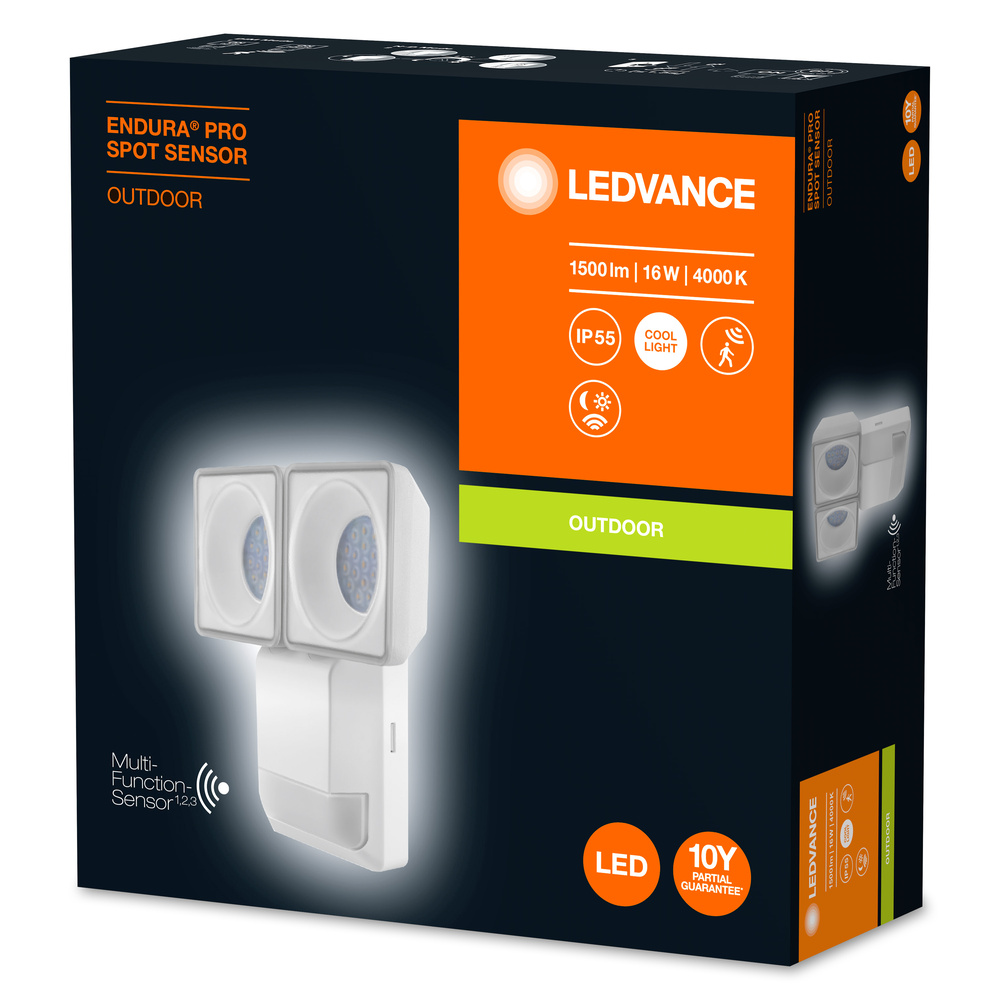 Ledvance Dekorative LED-Außenleuchte ENDURA PRO SPOT SENSOR 16W 840 IP55 WT