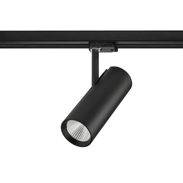 Brumberg LED track spotlight MAXI, textured black, round - 88397184