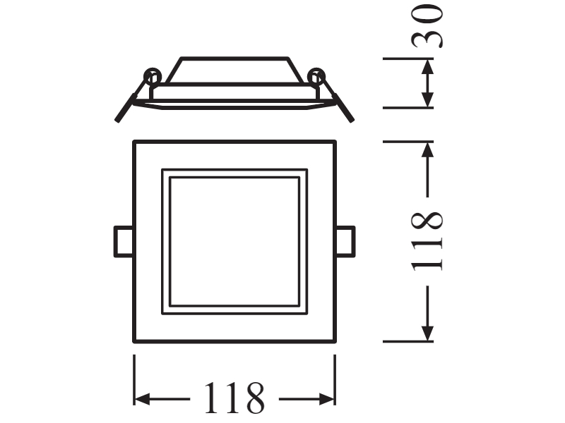 Ledvance LED downlight DOWNLIGHT SLIM SQUARE 105 6 W 3000 K WT - 4058075079212