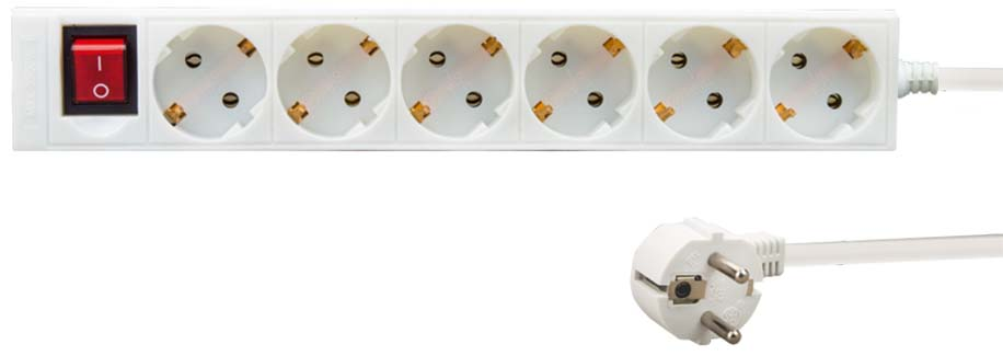 E+P Elektrik Mehrfachsteckdose 6-fach,ws E 60