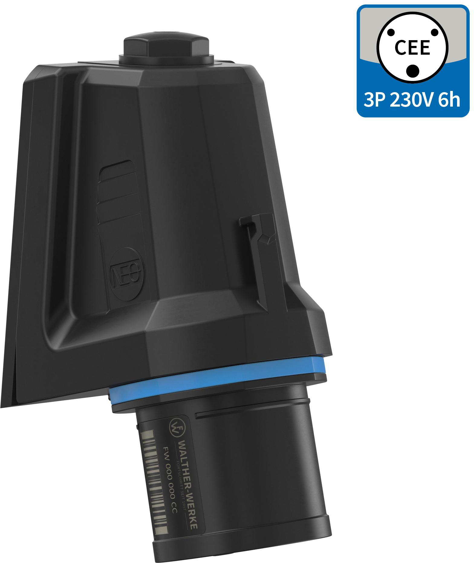 Walther Werke CEE NEO Wandgerätestecker schräg 16A3P6h IP54 FW710306CC