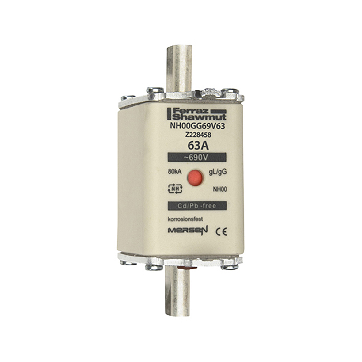 Mersen NH-Sicherungseinsatz SF Gr.00 gG 63A/690V KM NH00GG69V63