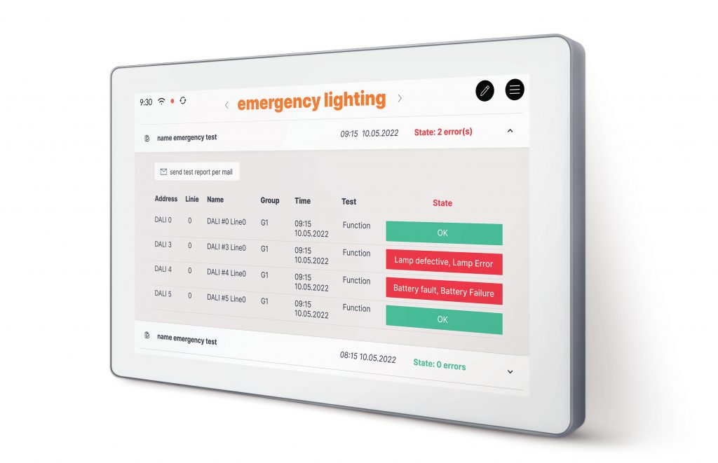 Lunatone Display DALI-2 Display 7” Emergency (Weiß) – 86456840-EM-W