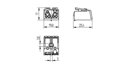 2-pole pushwire terminal blocks 46.412.1200.50