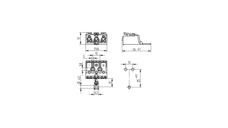 BJB 3-pole pushwire terminal blocks 46.413.1214.50