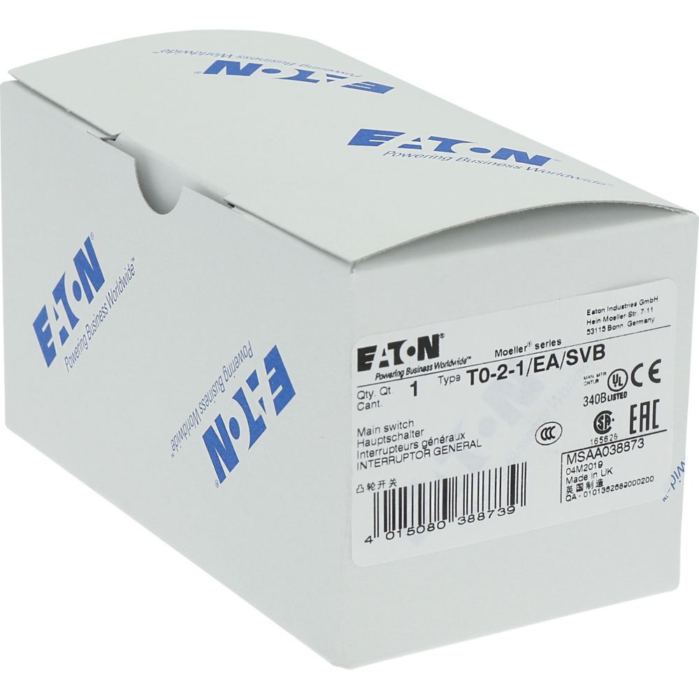 Eaton Hauptschalter/Not-Aus 3pol. T0-2-1/EA/SVB - 38873