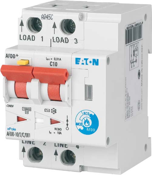 Eaton Brandschutzschalter 2polig, B10A, 30mA AFDD-10/2/B/003-A - 187168 Eaton Brandschutzschalter 2polig, B10A, 30mA AFDD-10/2/B/003-A - 187168