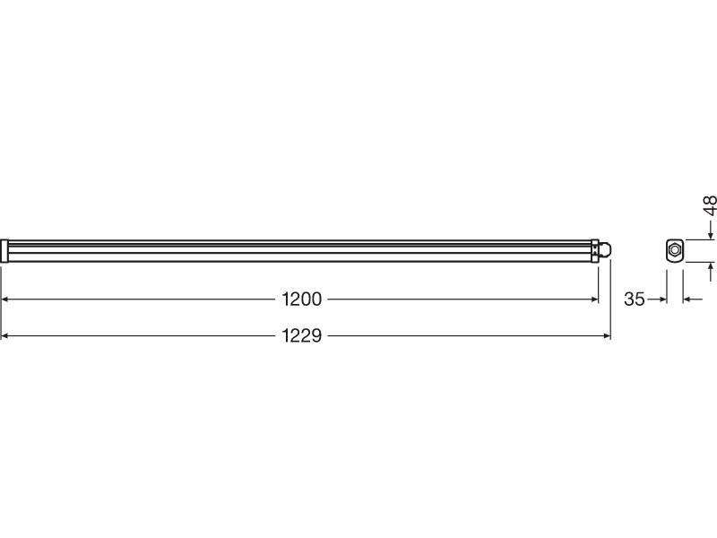 Ledvance LED waterproof luminaire DAMP PROOF SLIM VALUE 1200 36 W 4000 K IP65 GY - 4058075066458