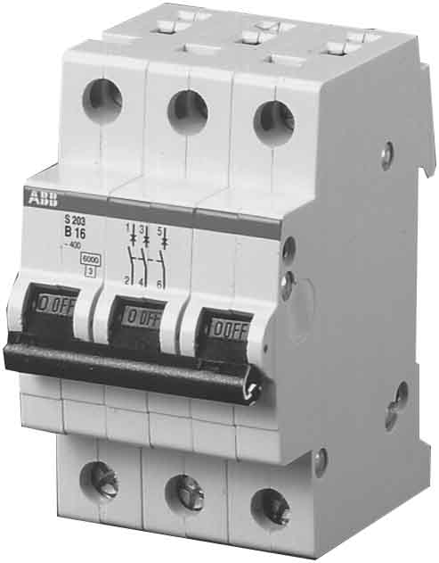 ABB Stotz S&J Sicherungsautomat B,6kA,6A,3P S203-B6