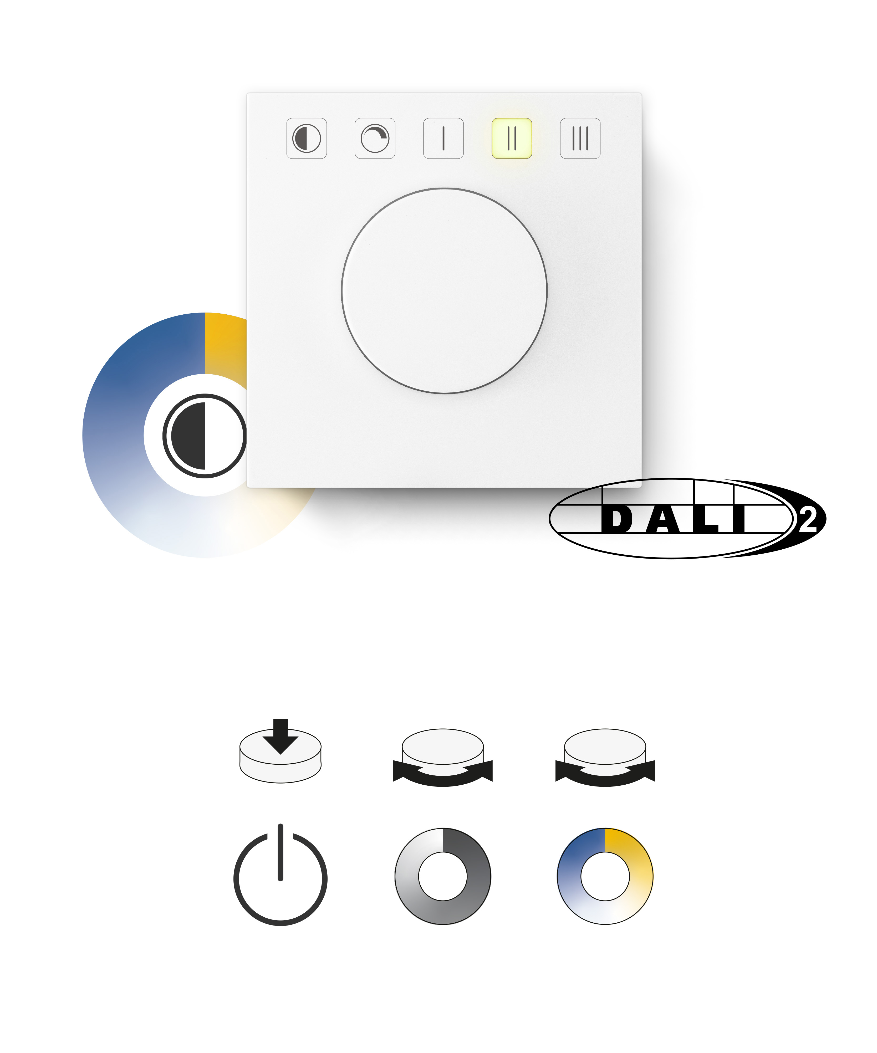 Lunatone rotary knob DALI-2 ROT Touch, 5T, INT – 86459338-5T-INT-L2