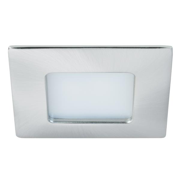 Brumberg recessed LED downlight, IP44, nickel matt, square - 12110153