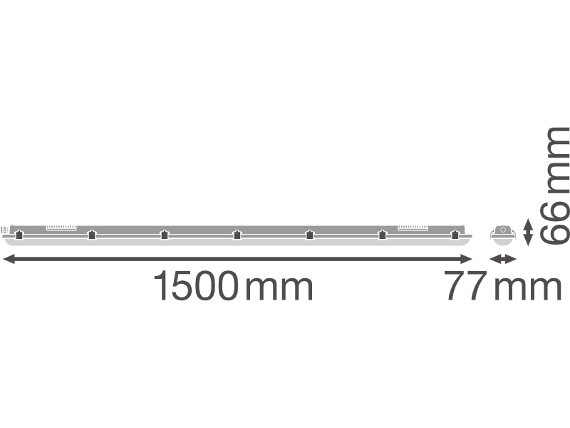 Ledvance LED-Feuchtraumleuchte DAMP PROOF VALUE 1500 25 W 4000 K IP65
