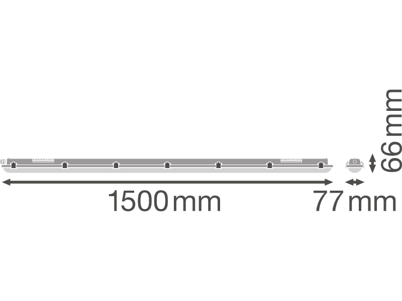 Ledvance LED-Feuchtraumleuchte DAMP PROOF VALUE 1500 50 W 4000 K IP65