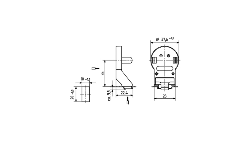 BJB Adapter mit Steckfuß und Isolierhaube ø 37,6 mm