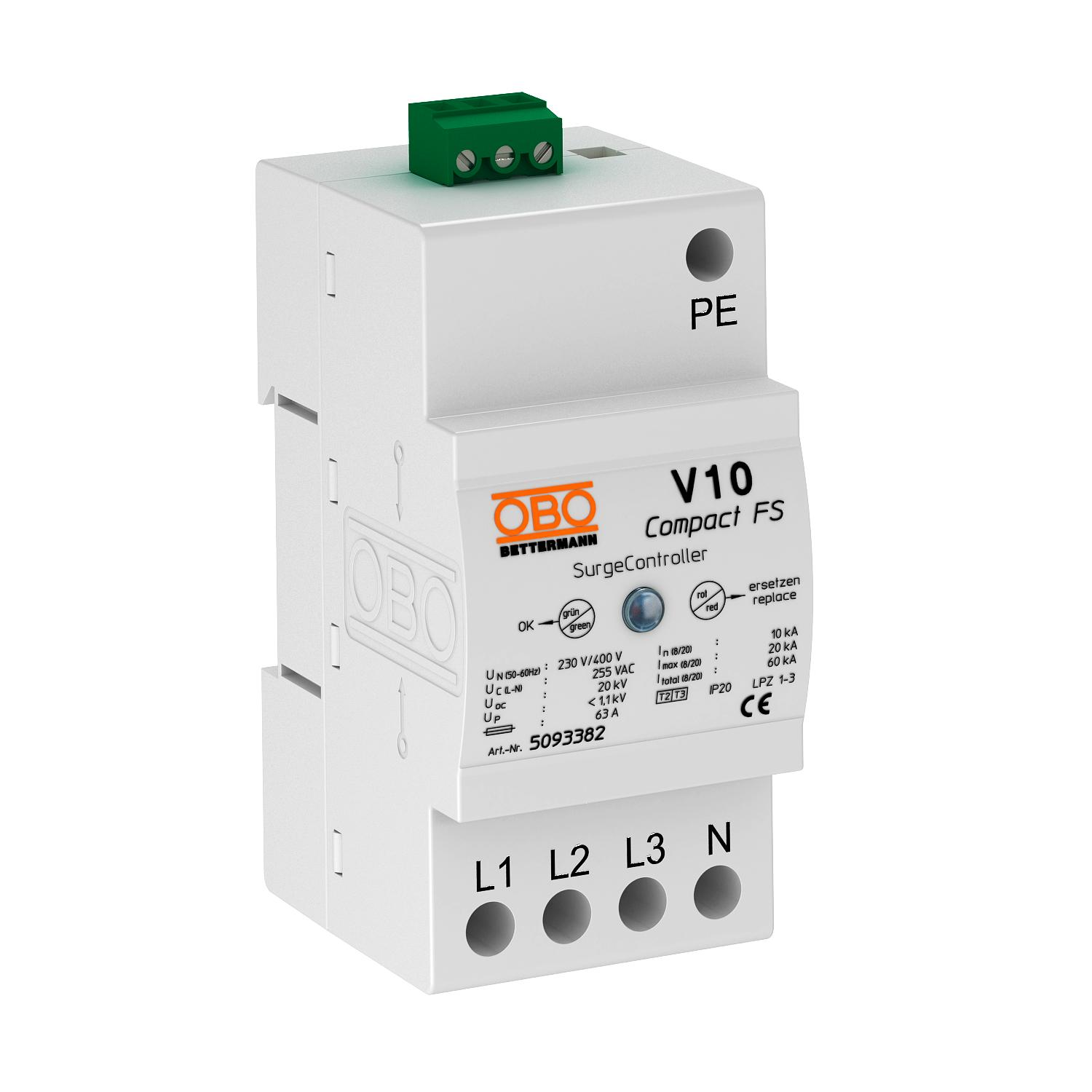 OBO Bettermann Vertr Überspannungsschutzgerät m.Fernsignalisierung V10 COMPACT-FS