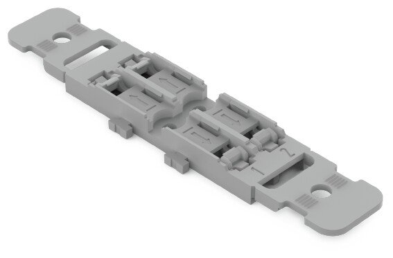 WAGO Mounting carrier with strain relief 2-way gray