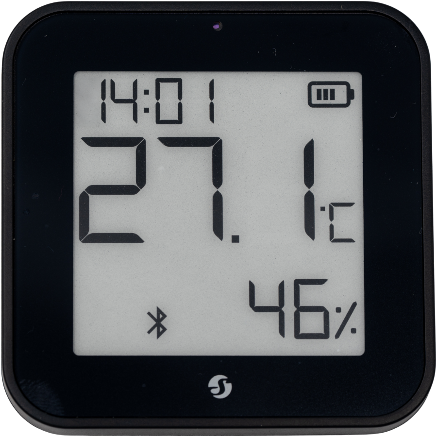 Shelly Plug & Play Blu ZB H&T Display Black Temperatur- & Feuchtigkeitssensor E-Paper Display Bluetooth Zigbee Schwarz