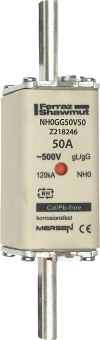 Mersen NH-Sicherungseinsatz SF Gr.0 gG 50A/500V KM NH0GG50V50 - Z218246