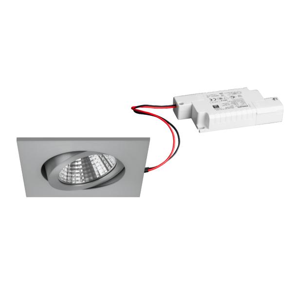 Brumberg recessed LED spotlight 7W 230V square alu-matt - 39262253