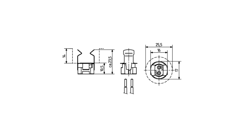 BJB Retention spring for GU4 low voltage halogen lampholder - 25.245.-103.10