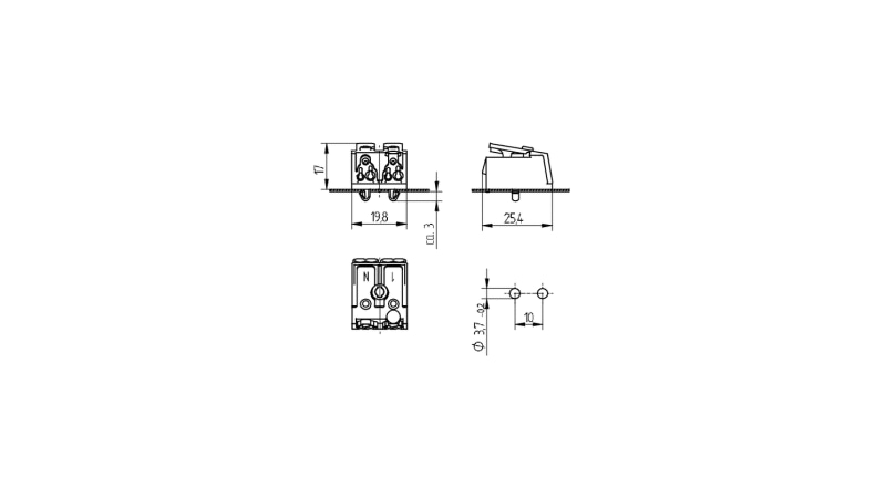 BJB 2-pole pushwire terminal blocks 46.412.1110.50