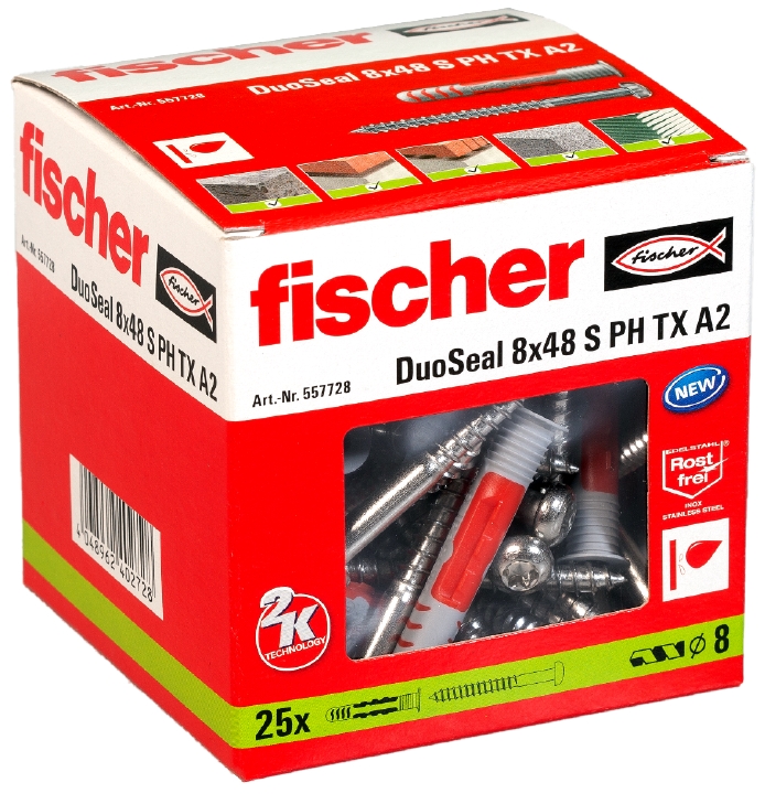 Fischer Deutschl. Dübel DuoSeal 8x48 S A2 557728 Fischer Deutschl. Dübel DuoSeal 8x48 S A2 557728