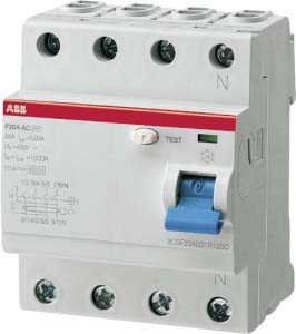 ABB Stotz S&J FI-Schutzschalter 4p,Type F, 40A, 30mA F204F-40/0,03 - 2CSF204325R1400