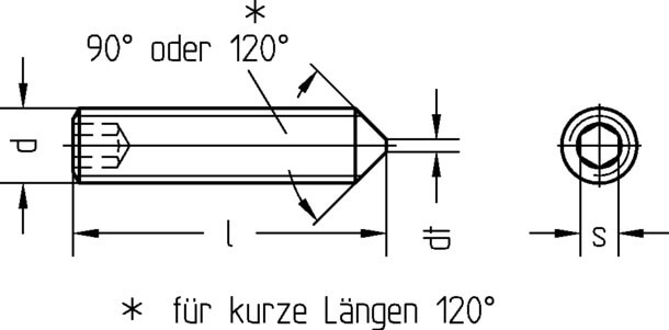 Dresselhaus Gewindestift, Innen-6-Kant + Spitze A2 3359/000/01 5x6